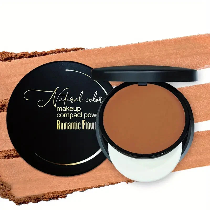 3 color bronzer, sculpting matte powder, waterproof, full coverage, press-on powder, natural color, with puff