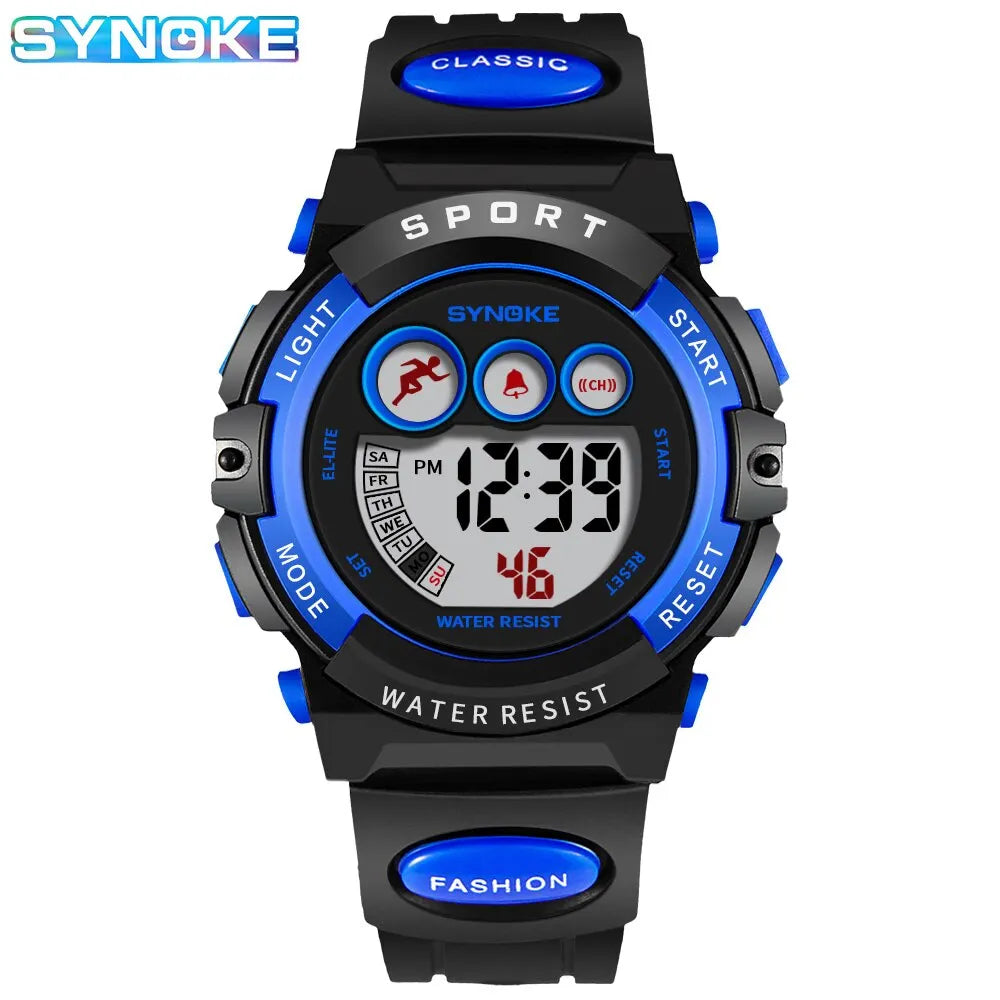 SYNOKE Student Sport Watches For Kids Colorful Electronic Watches Waterproof Clock Children Digital Watch For Boys Girls