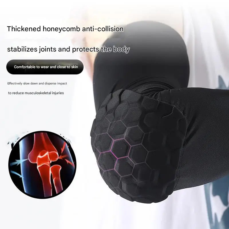 1pcs Honeycomb Anti-collision Arm Guard Fitness Running Training Basketball Guard Equipped With Breathable Sports Elbow Guard