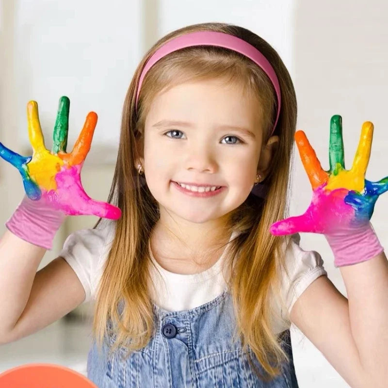 Kids Disposable Nitrile Gloves 5-15 Years Powder Free Students Children Gloves for Crafting Painting Gardening Cleaning­ Gloves