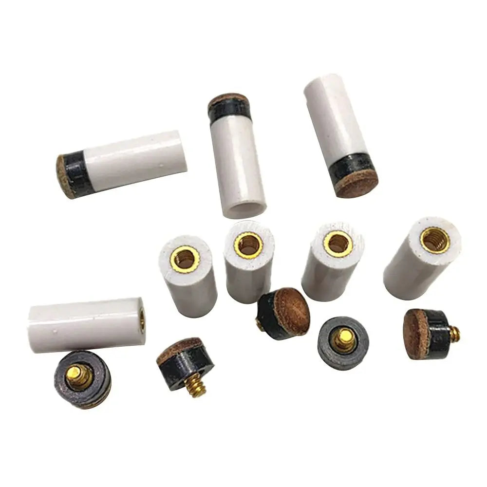 5Pcs/Pack 10/11/12/13mm Billiard Replacement Set Pool Cue Tips Pool Billiard Cue Stick Ferrules Screw-On Tips for Snooker