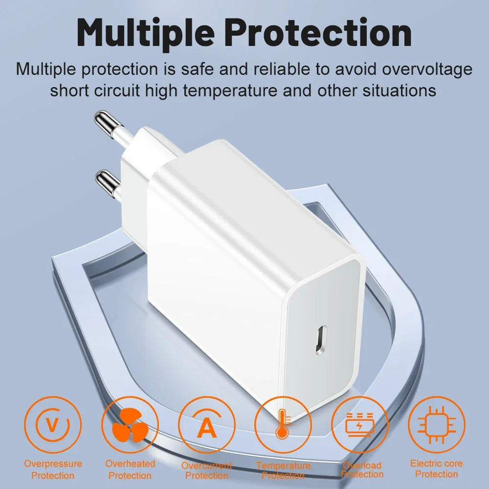 PD 20W Phone Charger Fast Charging For iphone 15 14 iPad for Samsung OnePlus Wall Quick Charge Adapter EU/US Plug Fast Charger