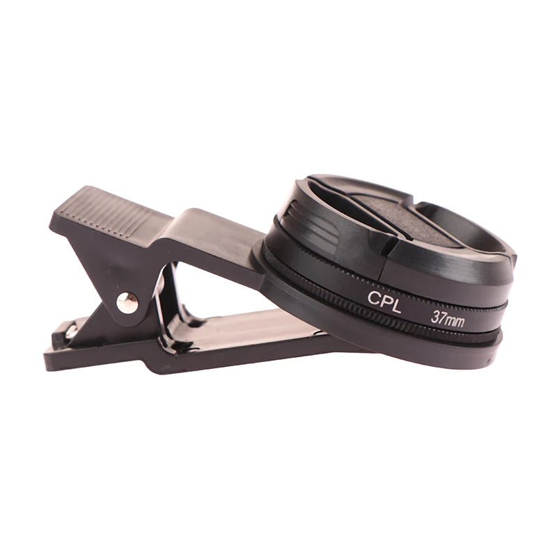 Clearance_Universal With Clip Portable Professional Phone Polarizer Wide Angle Lens 37/52MM CPL Filter Circular Camera Black Acc