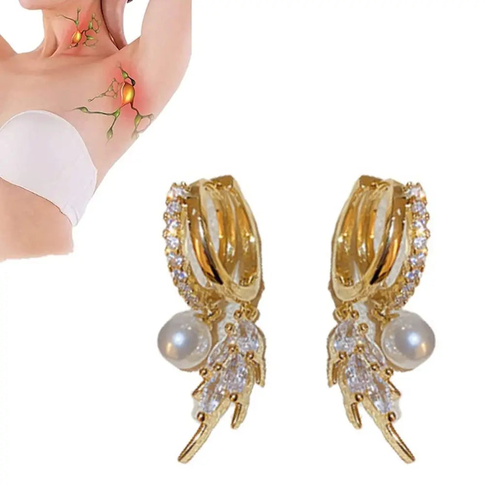 Lymphatic Drainage Earring Lymphatic Magnetotherapy Drop Earrings Magnetherapy Germanium Earrings for Women Weight Loss Jewelry