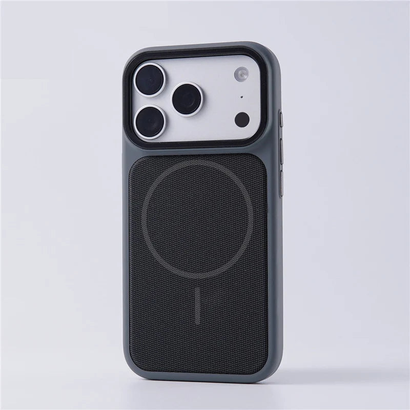 Original Tech Woven Canvas Magnetic Animation Phone Case For iPhone 17Pro 15 16 17Pro Max For Magsafe Matte Hard Protect Cover