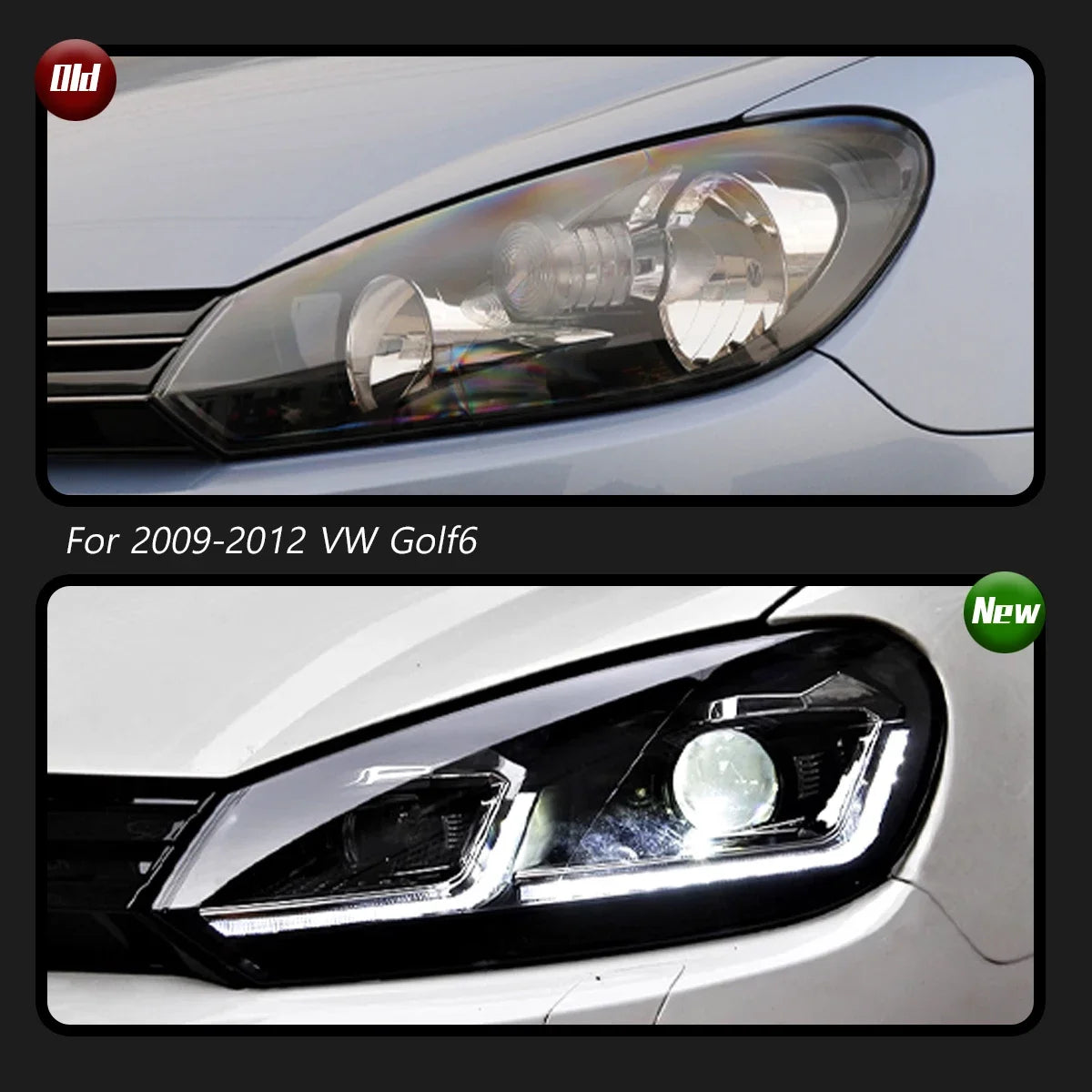 TYPY Car Headlights For Volkswagen Golf6 MK6 2009-2012 LED Car Lamps Daytime Running Lights Dynamic Turn Signals Car Accessories