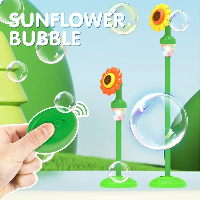 Sunflower Bubble Machine Toy Fully Automatic Lighting Music Back Garden Summer Outdoor Large Party Wedding Gift