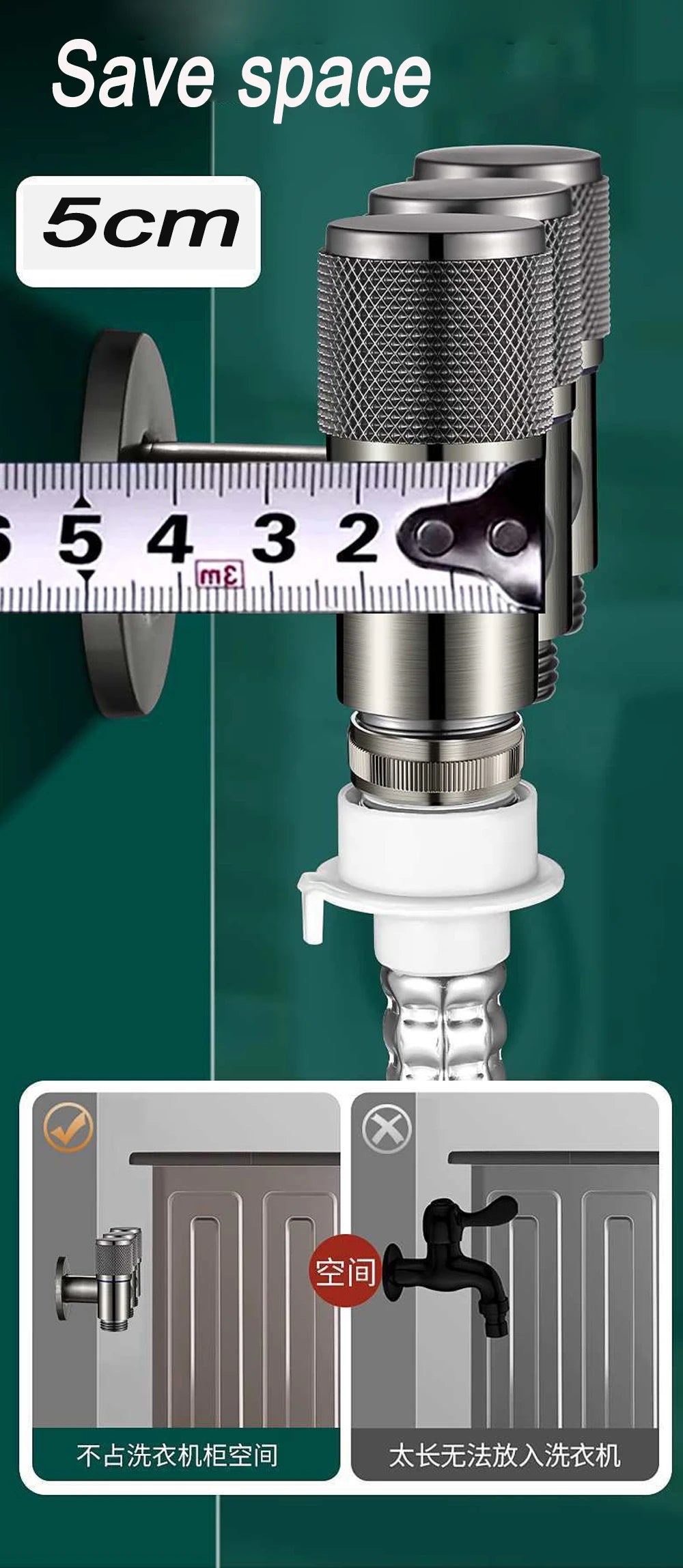 Universal 1/2 Thread One Into Three Out Faucet Kitchen Stainless Steel Inlet Valve Fitting Valve Toilet Bathroom Fittings