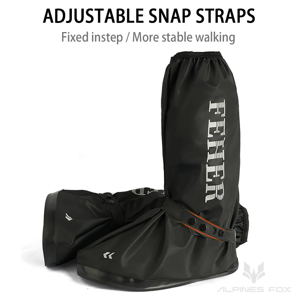 High Tube Motorbike Rain Shoe Covers Waterproof Reusable Motorcycle Cycling Bike Rain Boot Reflective Rainproof Shoes Cover