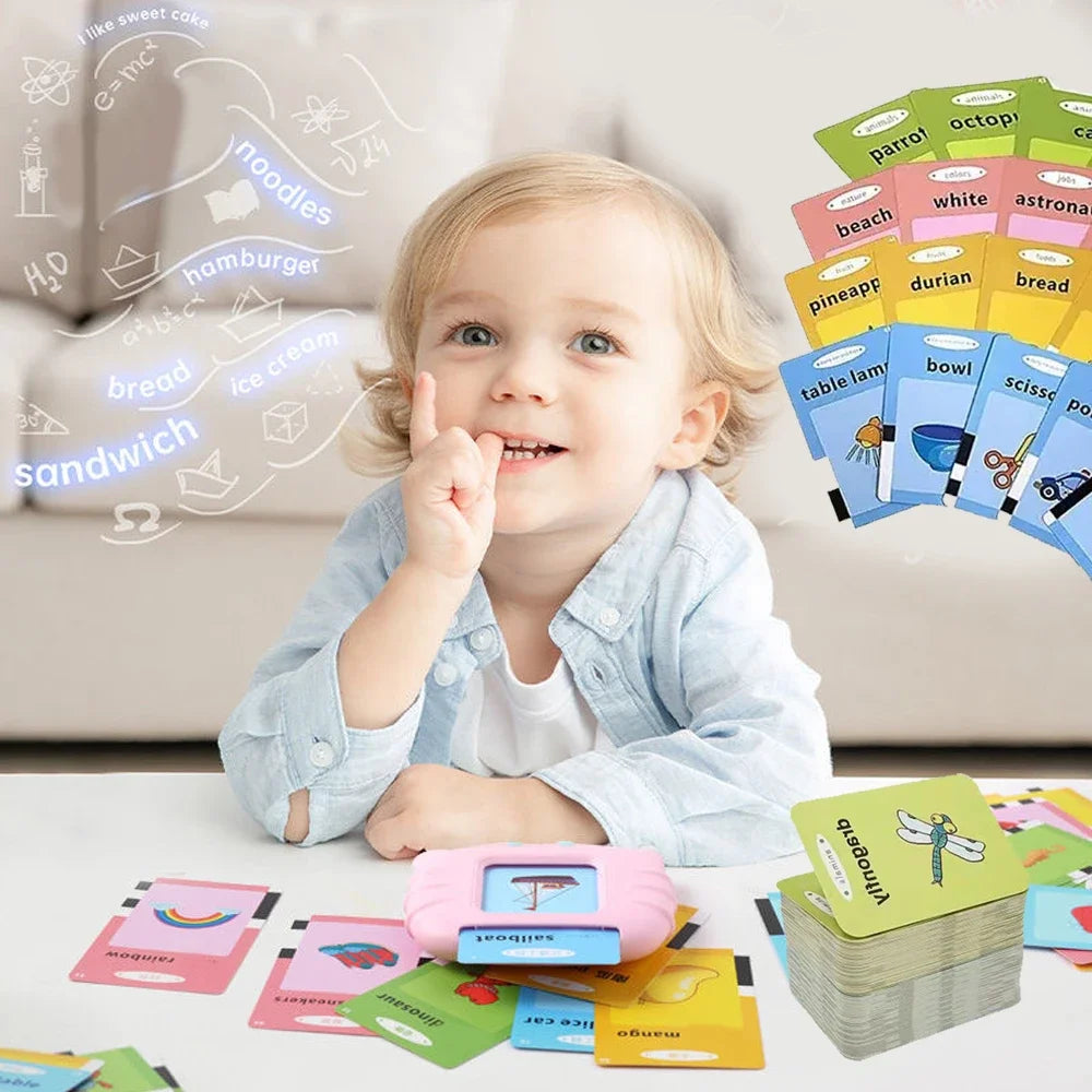 Flash Card Learning Toys Early Education Talking Flashcards for Kids Preschool English Electronic Audio Book Machine Gift