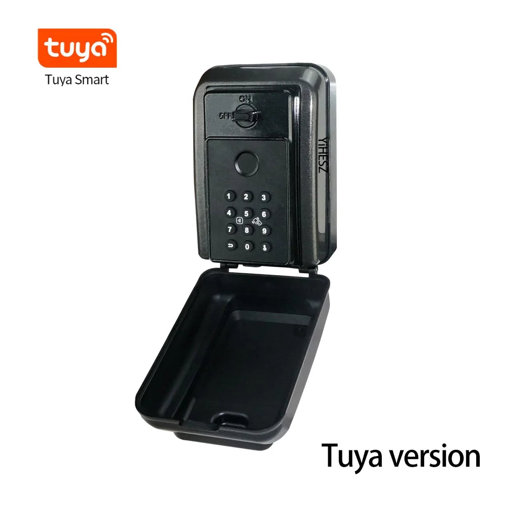 Tuya/TTlock Smart Key Lock Box Fingerprint Wall Mounted Aluminum Alloy Key Safe Box Waterproof With Code Key Storage Lock Box