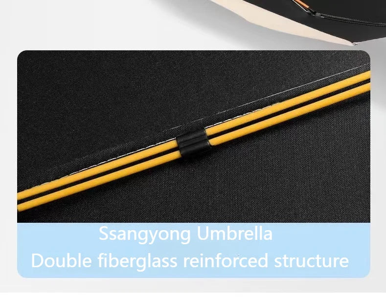 12 Bone Black Glue Fully Automatic Umbrella With Thick And Durable Keel Three Fold Umbrella UV Resistant Folding Umbrella 12 Bon