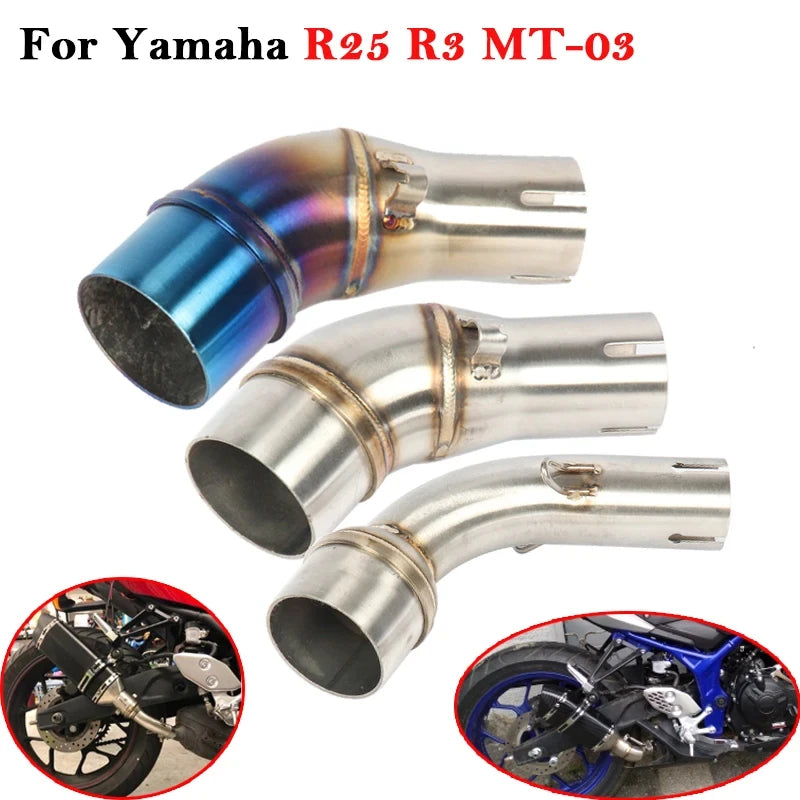 For Yamaha YZF R25 R3 MT-03 MT03 Motorcycle Exhaust 51mm Escape Systems Connection Muffler Modified Slip On Middle Link Pipe