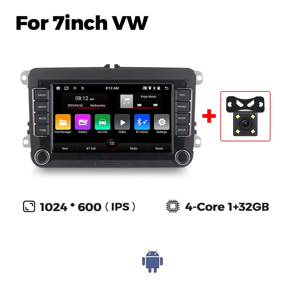 7/8/9" Android13 BT GPS Car Multimedia Radio for Volkswagen VW Golf 5 6 Polo Passat B6 B7 CC Skoda Jetta Tiguan Touran GOLF POLO