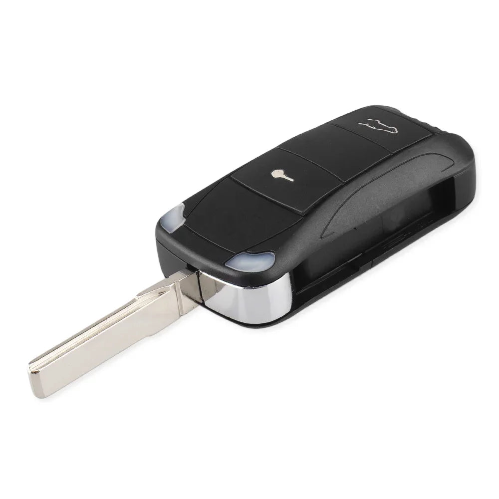 KEYYOU NEW 1PCS For Porsche Cayenne GTS 2004 2005 2006 2007 2008 2009 2010 2011 Shell Folding Car Key Case 2/3 Buttons