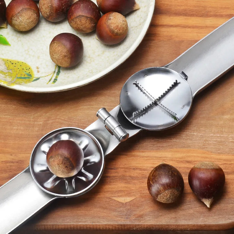Stainless Steel Chestnut Opener, Cross Shaped Chestnut, Household Multifunctional Peeling Tool, Chestnut Clip, Walnut Clip