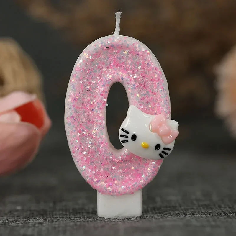 Kawaii Hello Kitty Number Birthday Candle Sanrio Kitty Cat Digital Candles Birthday Cake Decoration Anniversary Party Candles