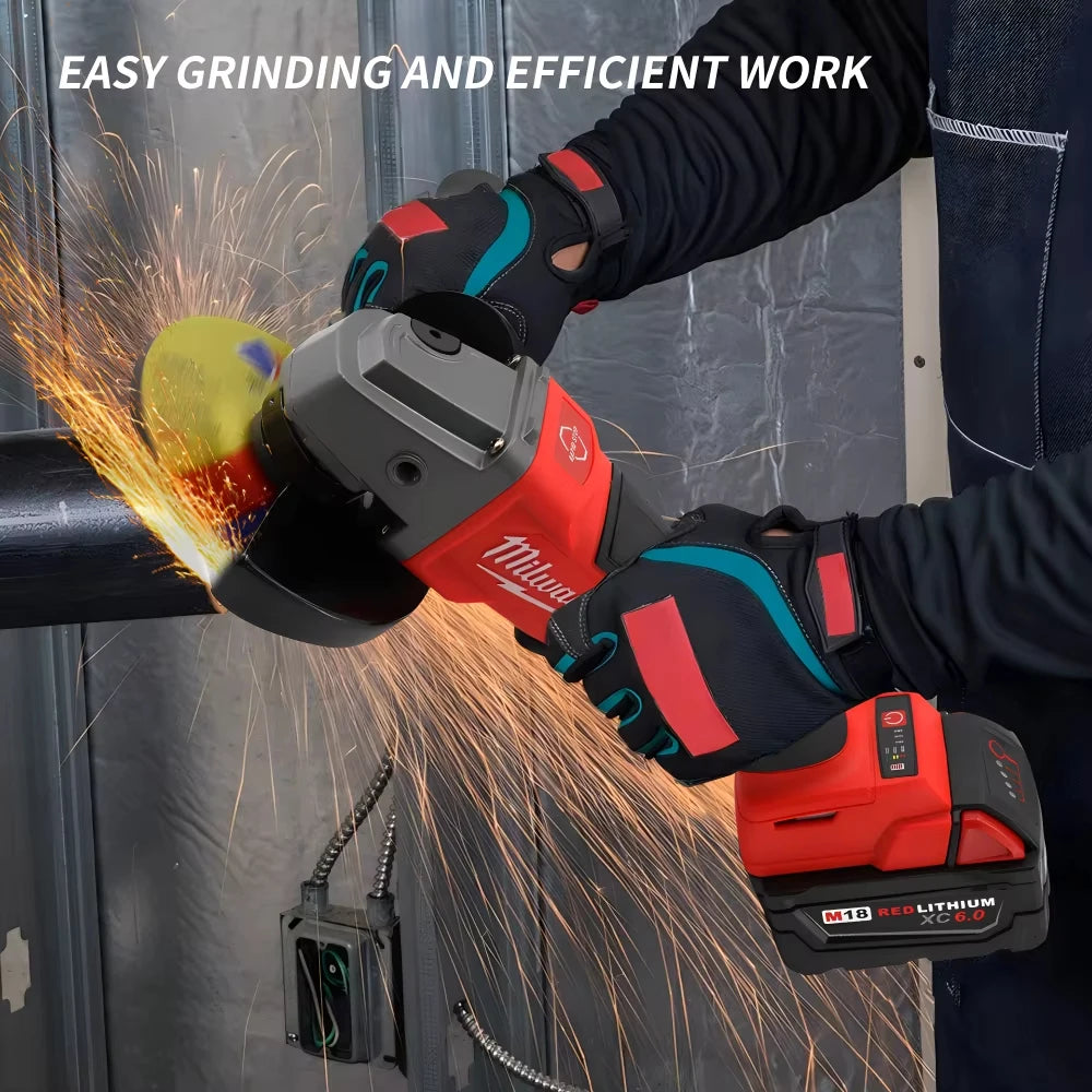 Milwaukee 125mm/100mm Brushless Angle Grinder 3 Gears Variable Speed Electric Cutting Machine 18V Cordless Polishing Machine
