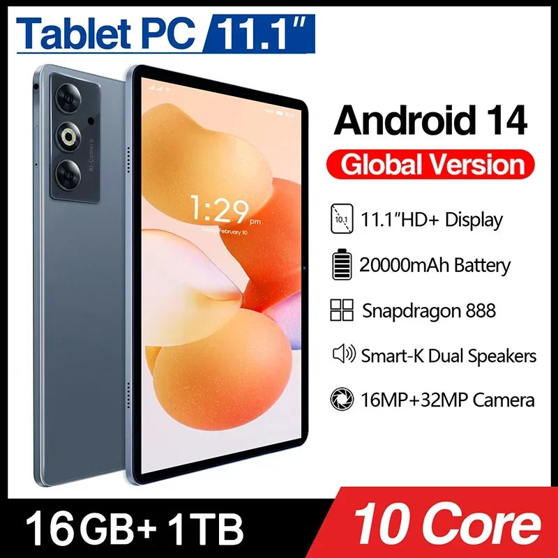 2025 New S25 Ultra Tablet PC 16GB+1TB Android14 20000mAh Snapdragon 888 11 inch HD 4K 5G Dual SIM Tab Bluetooth E-Book WiFi GPS