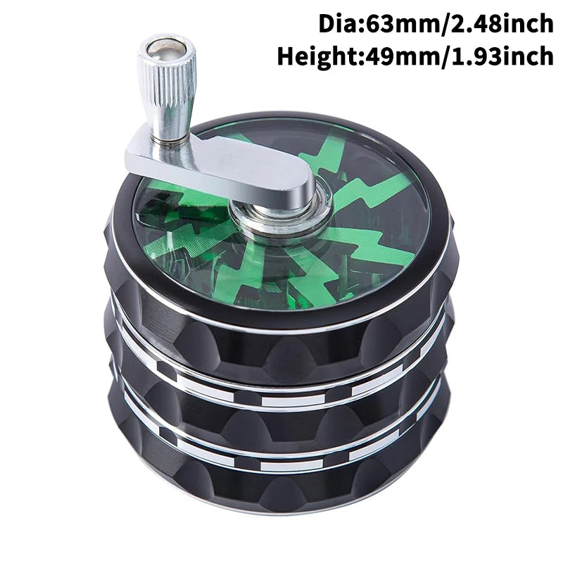 Hand Crank Tobacco Grinder Pollinator Manual Spice Mills 4 Layers Smoke Grass Crusher Muller Smoking Accessories