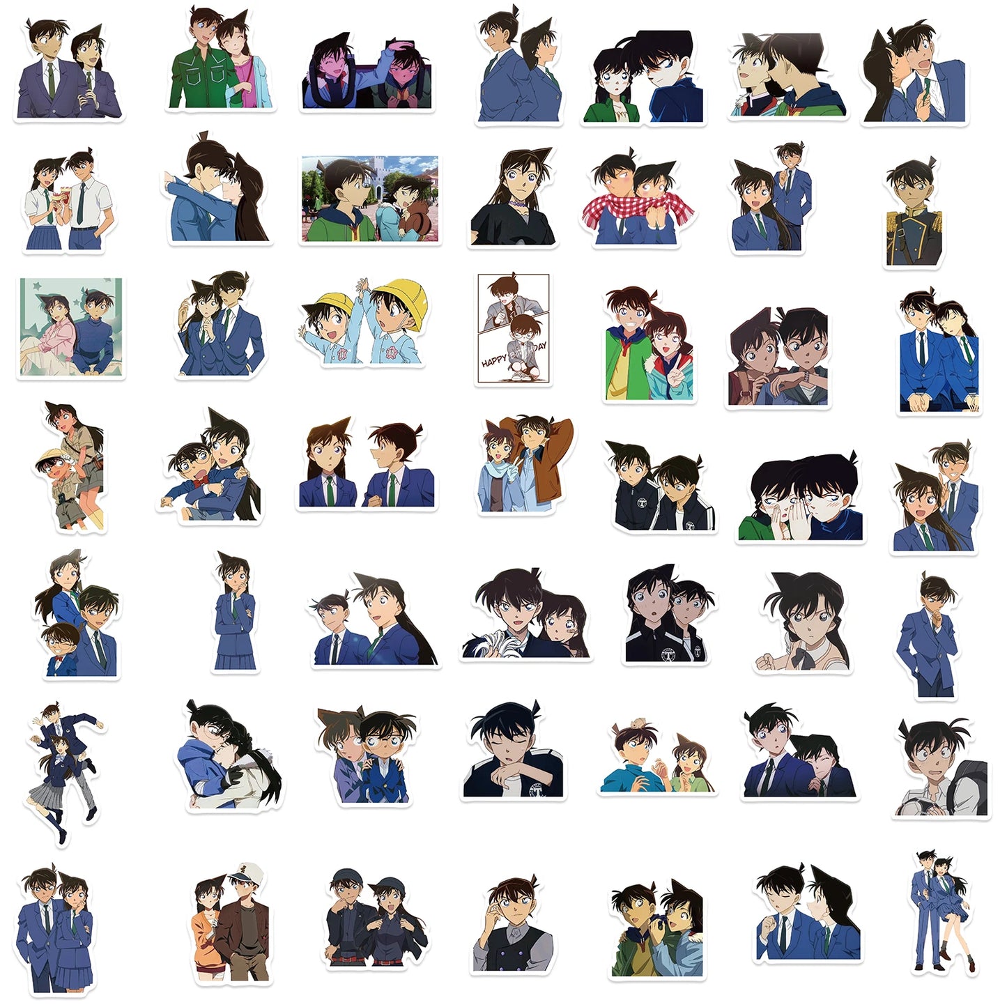 50PCS Cartoon Anime Conan Sticker DIY Diary Laptop Luggage Skateboard Graffiti Decal Fun Classic Toy