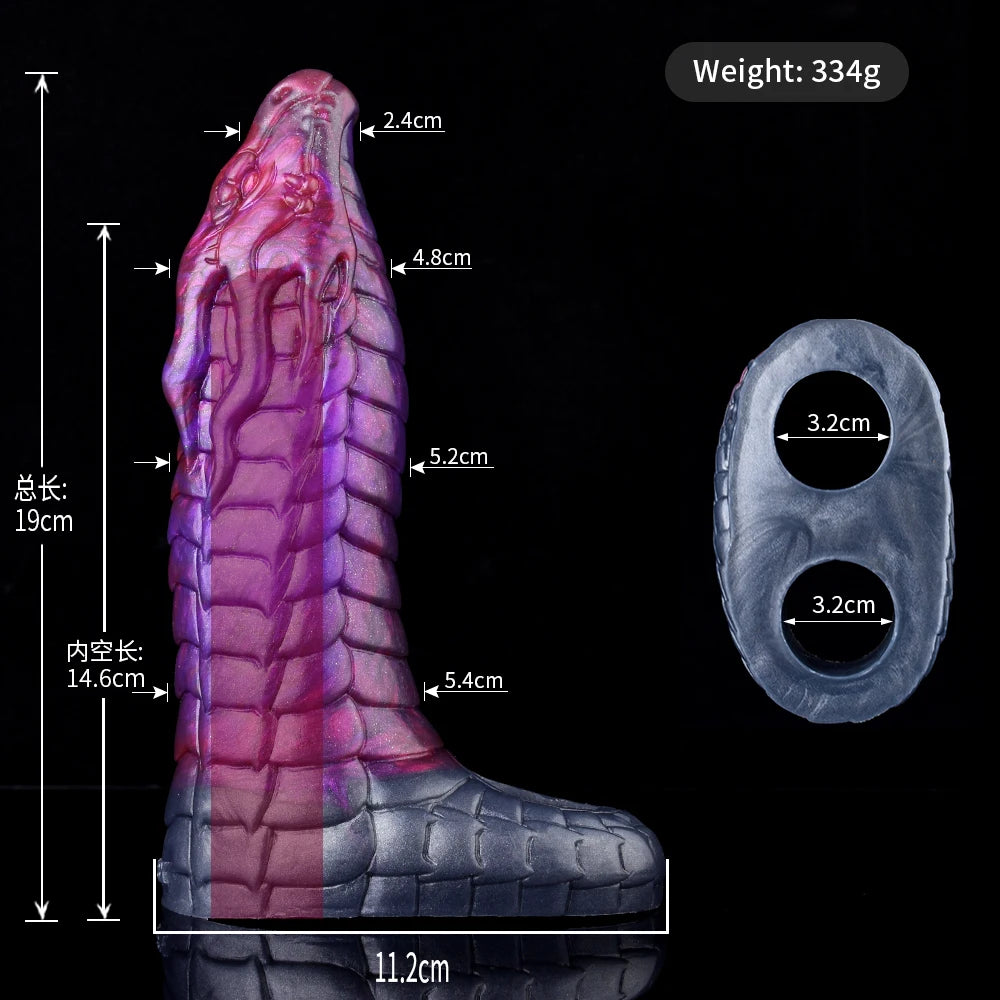 NNSX Animal Penis Sleeve Enlargement with Big Knot Silicone Fantasy Cock Sheath Adults Male Sex Toys for Couples