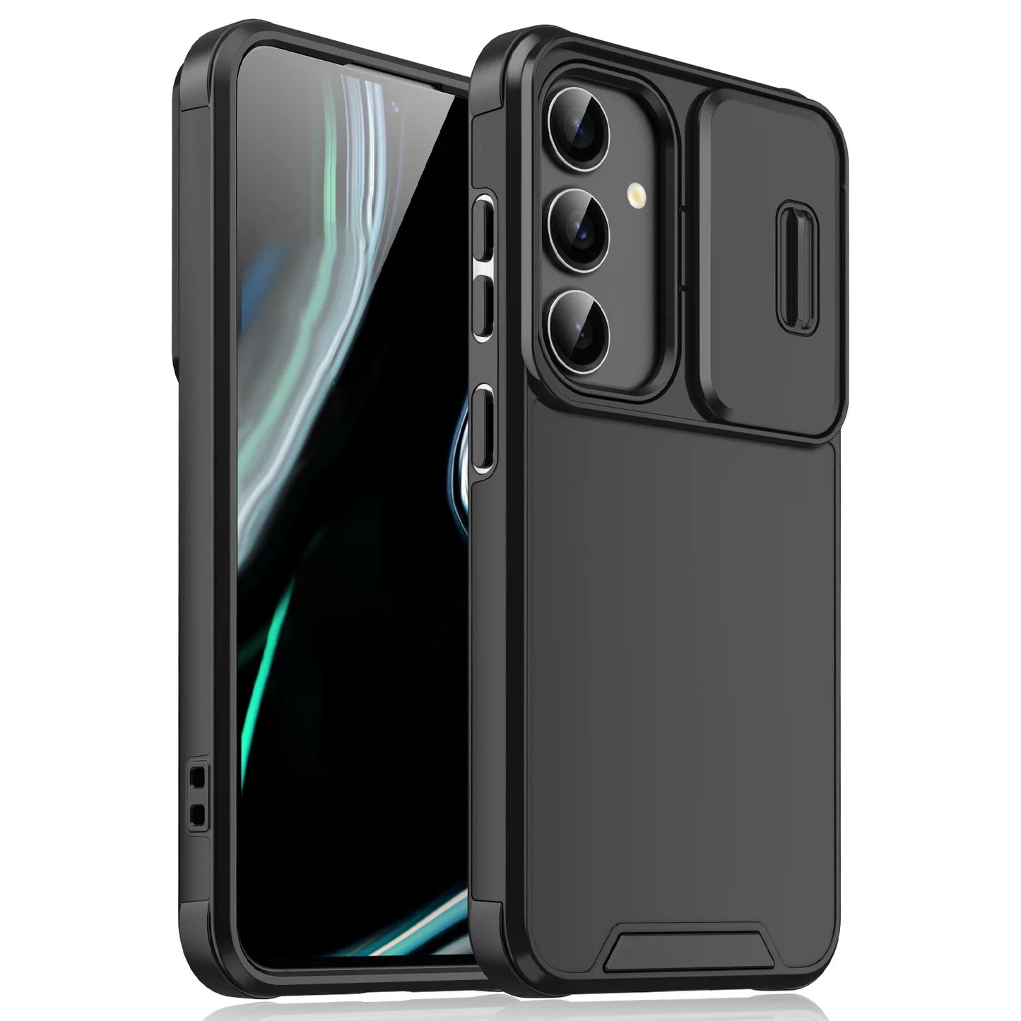 Luxury Fashion Shockproof Armor Phone Case for Samsung Galaxy S25 S24 Ultra S23 FE S21 FE S20 Slide Camera Protection Back Cover