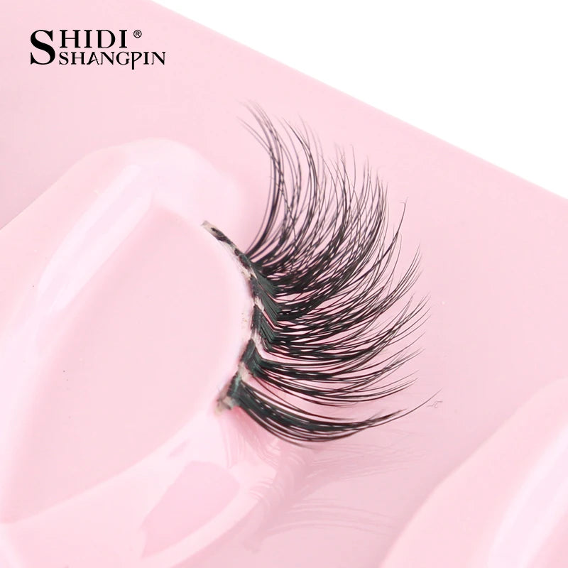 3/5 Pairs Cat Eye False Lashes Natural Short Fluffy Eyelashes Wispy Half False Eyelashes Eye End Extension Faux Mink Makeup