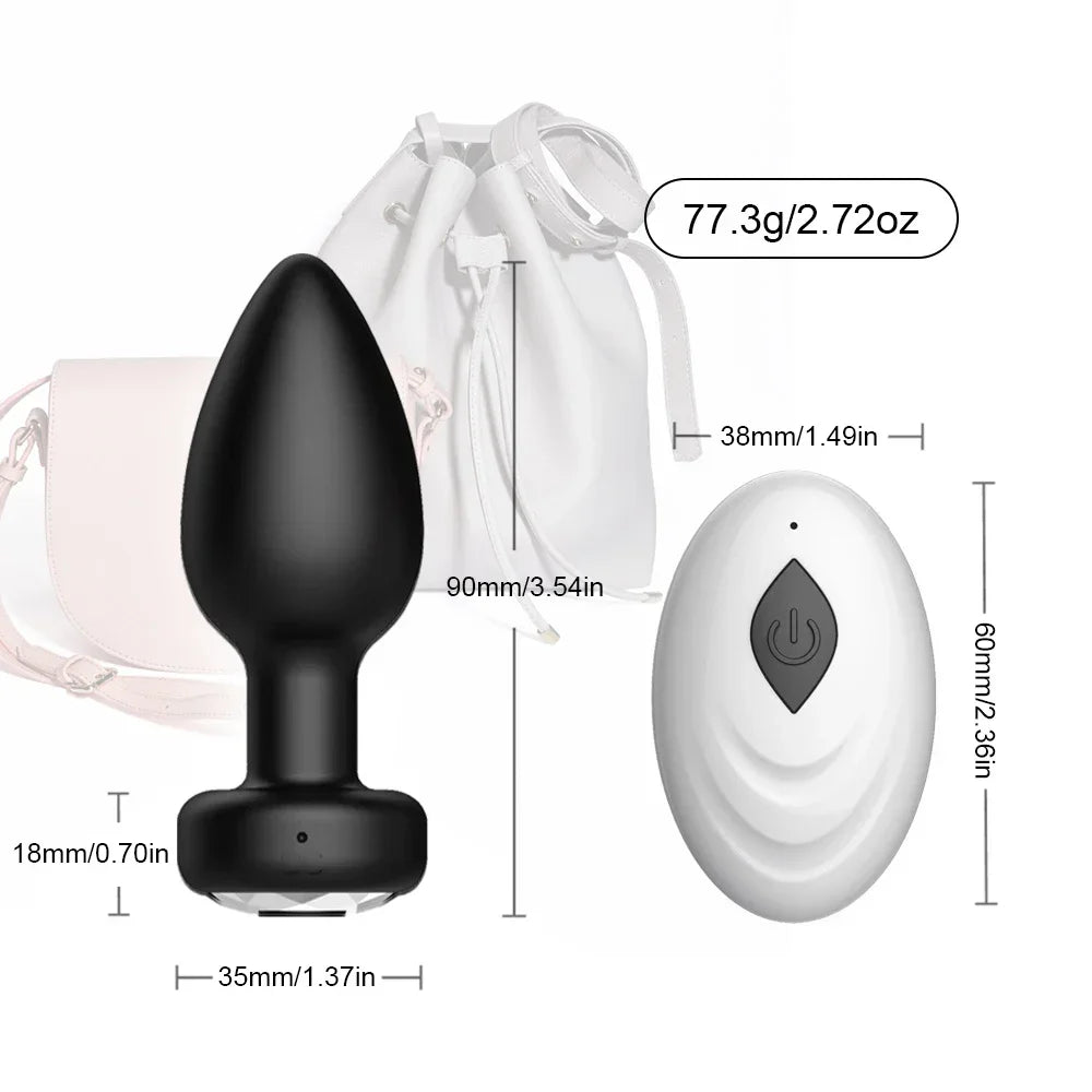 Anal Plug Vibrator for Men Butt Plug Portable Massager Wireless Remote Control Dildo Vibration Sex Toys for Male Adult Toys 18+