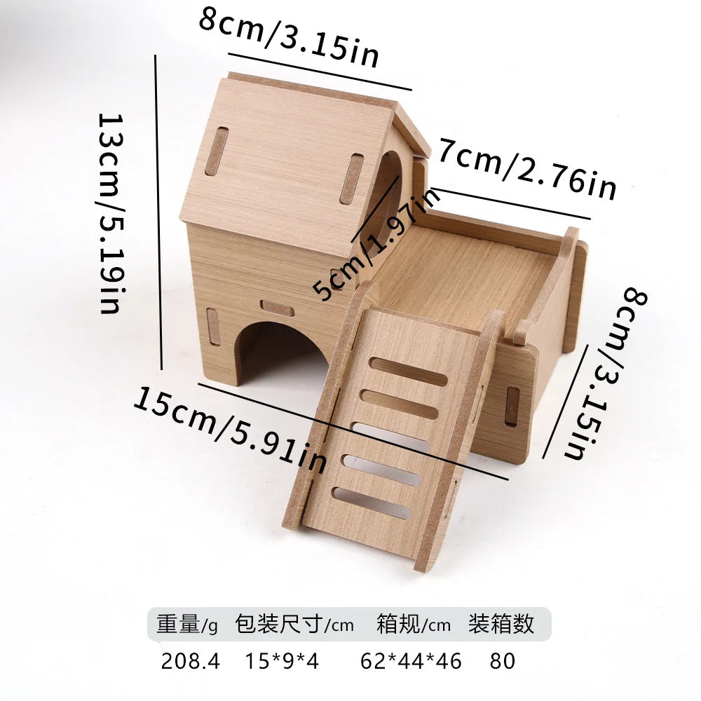 Hamster Squirrel Solid Wood Avoidance House Hedgehog Wooden House Golden Bear Nest Dutch Pig Dormitory Rutin Chicken Large House