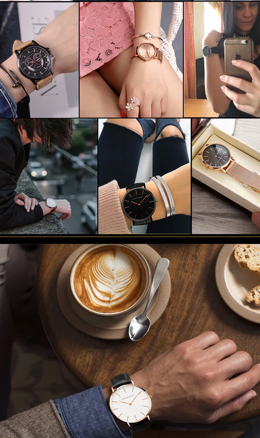 Hannah Martin Brand Fashion  Japan Quartz Wrist Watches Silver Brown Leather Men Watch Waterproof Dress Watch Men Casual