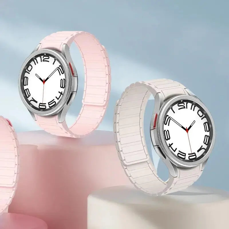 Silicone Strap For Samsung Galaxy Watch 7/6/5/4 40mm 44mm 4 6 Classic 42mm 46mm 47mm 43mm Magnetic Bracelet Watch 5Pro 45mm Belt