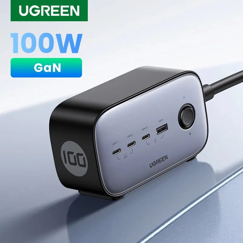 UGREEN GaN 100W Desktop Charger Power Strip Charging Station Fast Charging For Laptop Macbook iPhone 15 14 Pro Max Phone Charger