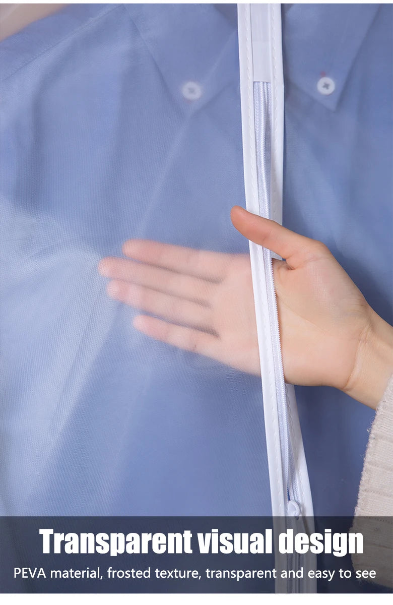 Dust proof Garment Protector Cover Bag Fully Enclosed Clothes Cover with Zipper Clothes Bags Hanging Durable Clothes Storage Bag