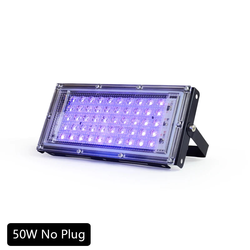 395nm 400nm Led UV Floodlight 220V Ultraviolet Stage Lamp 50W 100W LED Stage Blacklight Waterproof Disco Party Stage Backlight