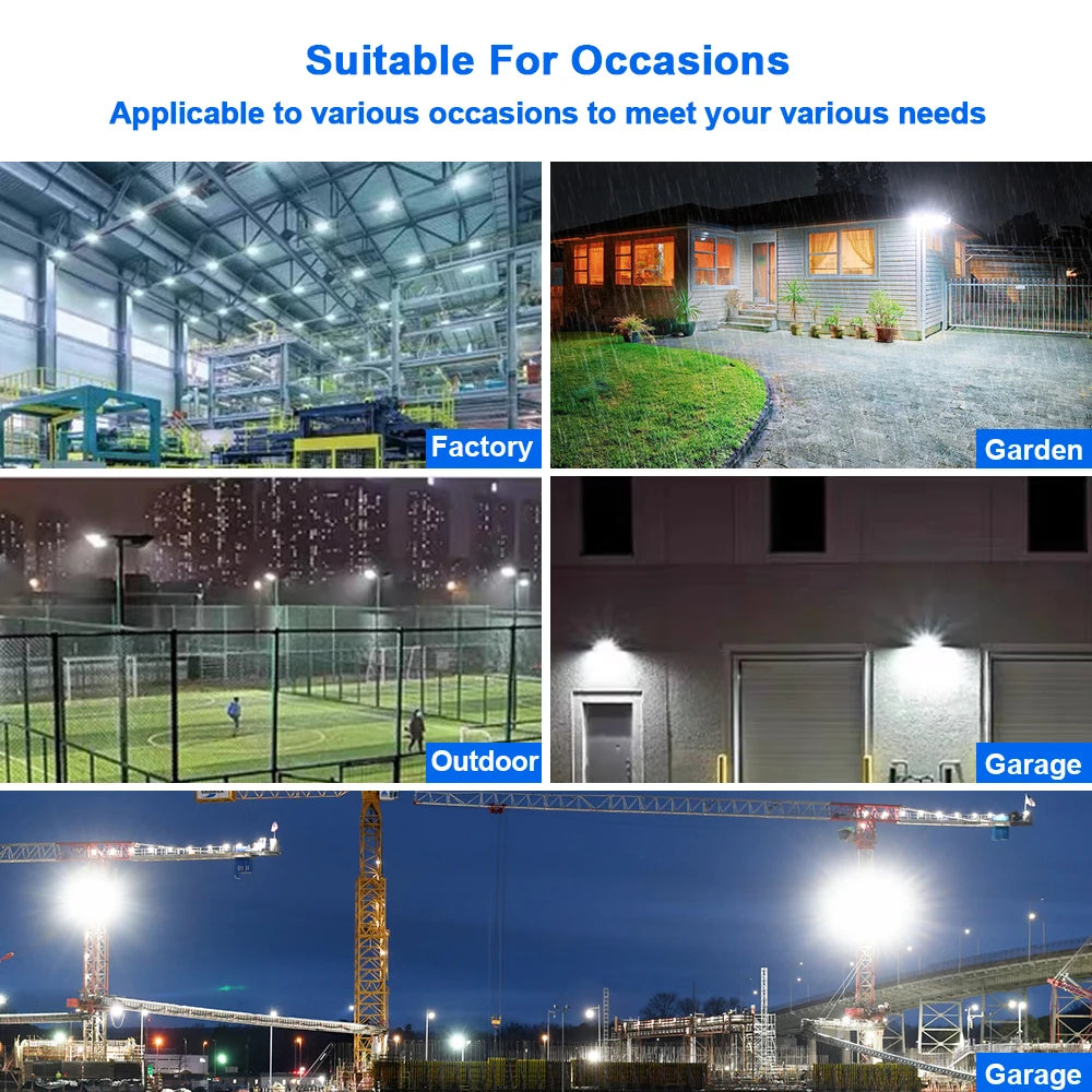 50W 100W 200W 300W 400W 500W LED Flood Light Outdoor Lighting 220V Waterproof IP66 Projector Lighting Spotlight Wall Floodlights
