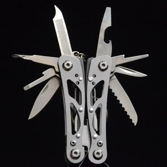 14 In 1Outdoor Mini Folding Muilti-functional Plier Clamp Keychain Outdoor Hiking Tool Pocket Multitools Knife Outdoor USB Mosqu