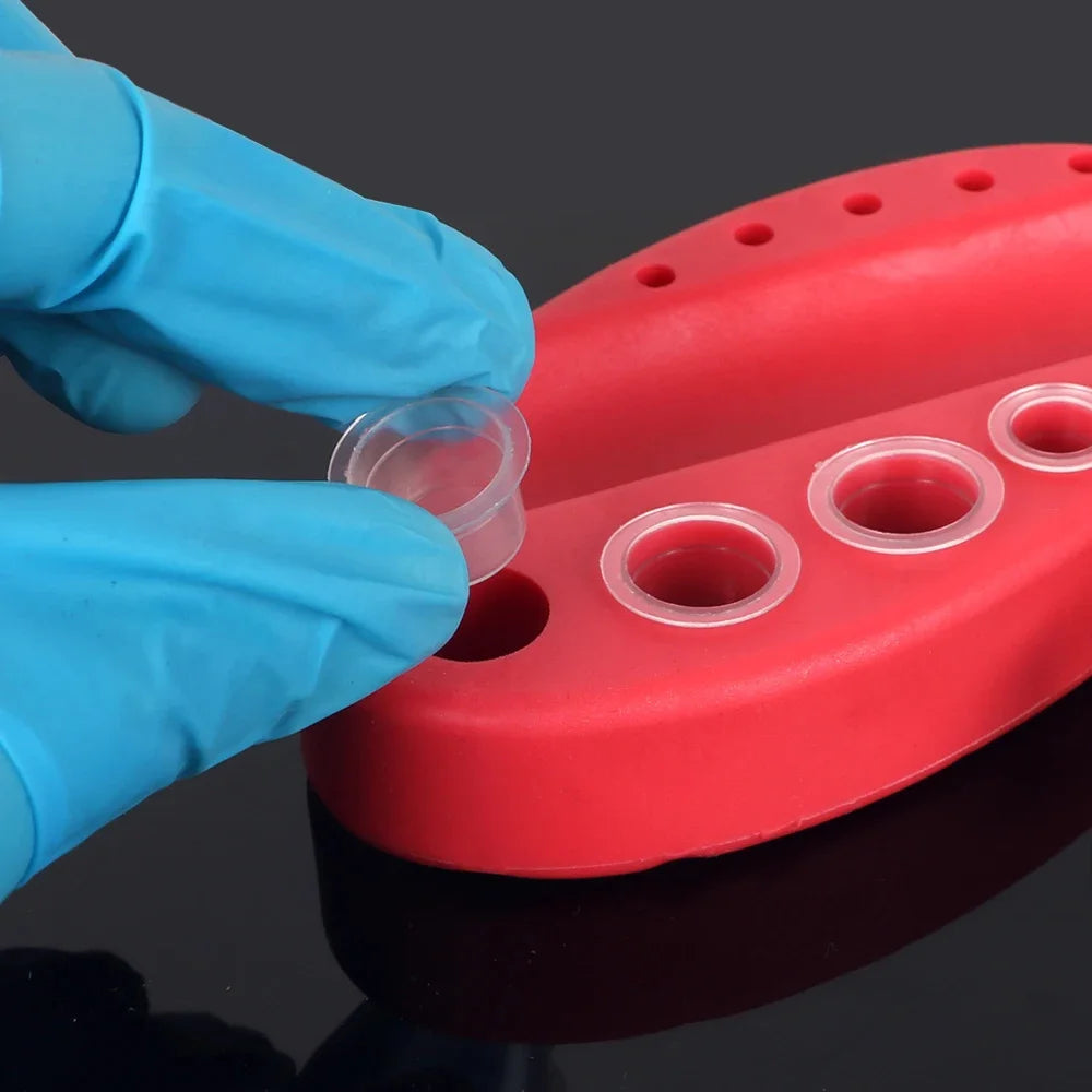 100pcs Tattoo Large Medium Small Ink Pigment Cup Ring Transparent Microblading Cap Lip Eyebrow PMU Bleaching Supplies Cream