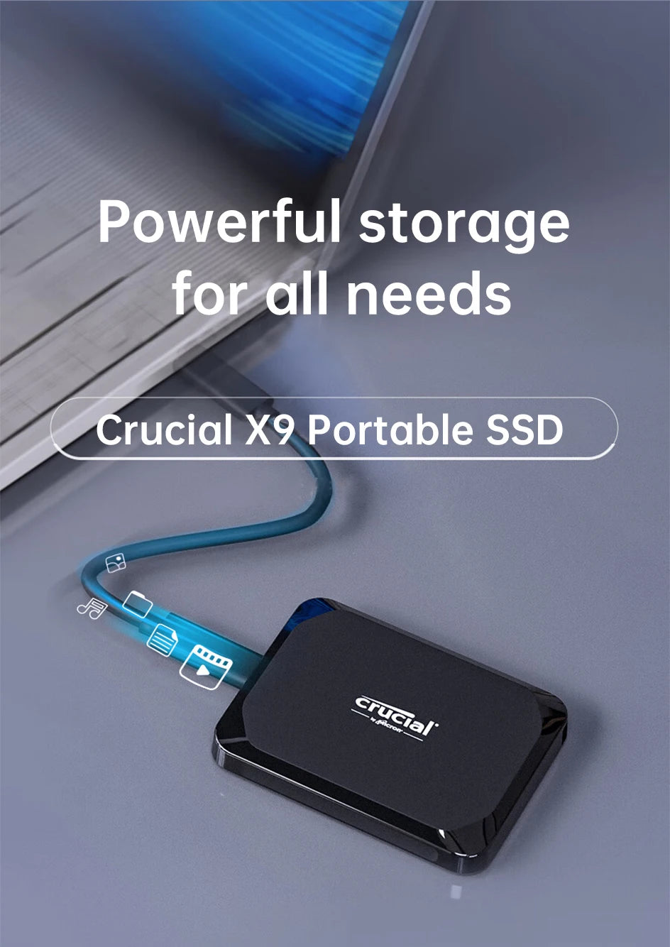 Crucial NVMe External SSD 1050MB/s 1TB 2TB 4TB Hard Drive 10Gbs Type C to Type C Portable Hd Solid State Disk for Laptops PC Mac