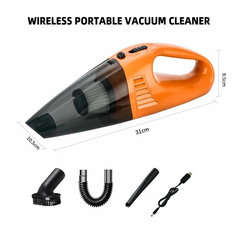 1 Set Car Mounted Vacuum Cleaner Wireless High Power Automotive Household Use Dual Use of Dry and Wet Rechargeable