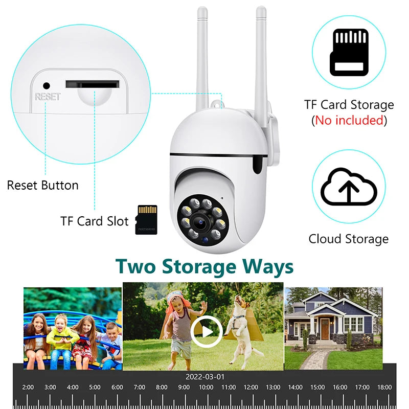 2MP PTZ Wifi IP Camera Outdoor Wireless Security Surveillance Camera AI Human Tracking Audio Night Vision CCTV Wifi Camera Cam