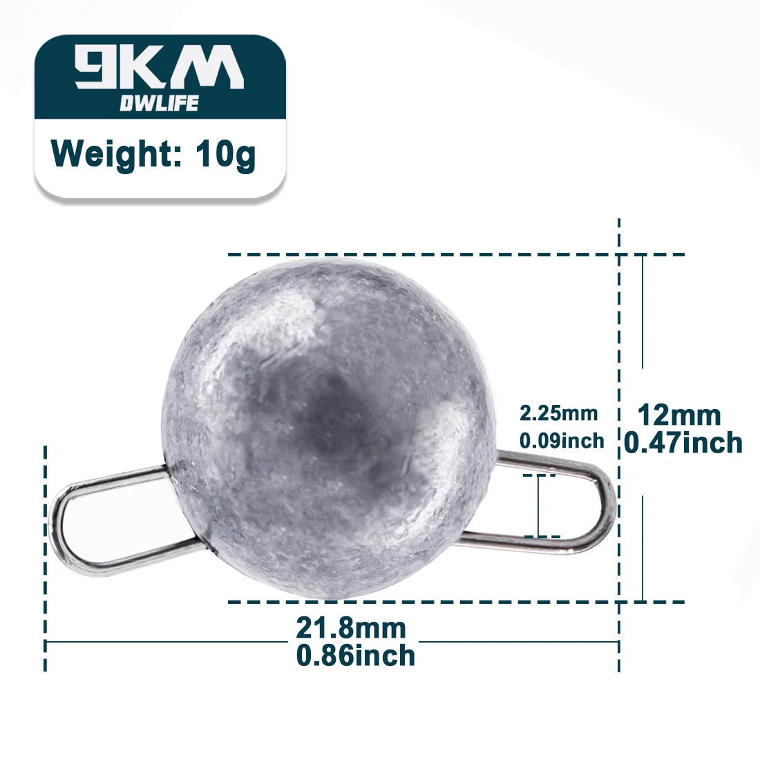 9KM 10Pcs Cheburashka Weights Cheb Ball Sinkers Hook Connector Freshwater