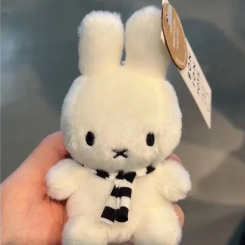 MINISO Miffys Keychain Pendant Toy Cute Striped Rabbit Dolls Bag Accessories Kawaii Cartoon Anime Decoration Birthday Gifts