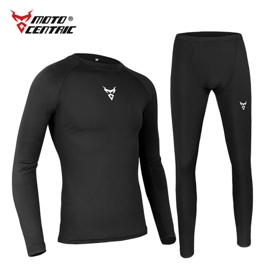 MOTOCENTRIC Motorcycle Underwear Quick-Drying Set Men's Motorcycle Sweat Clothes Base Layers Tight Long Johns Tops & Pants Set