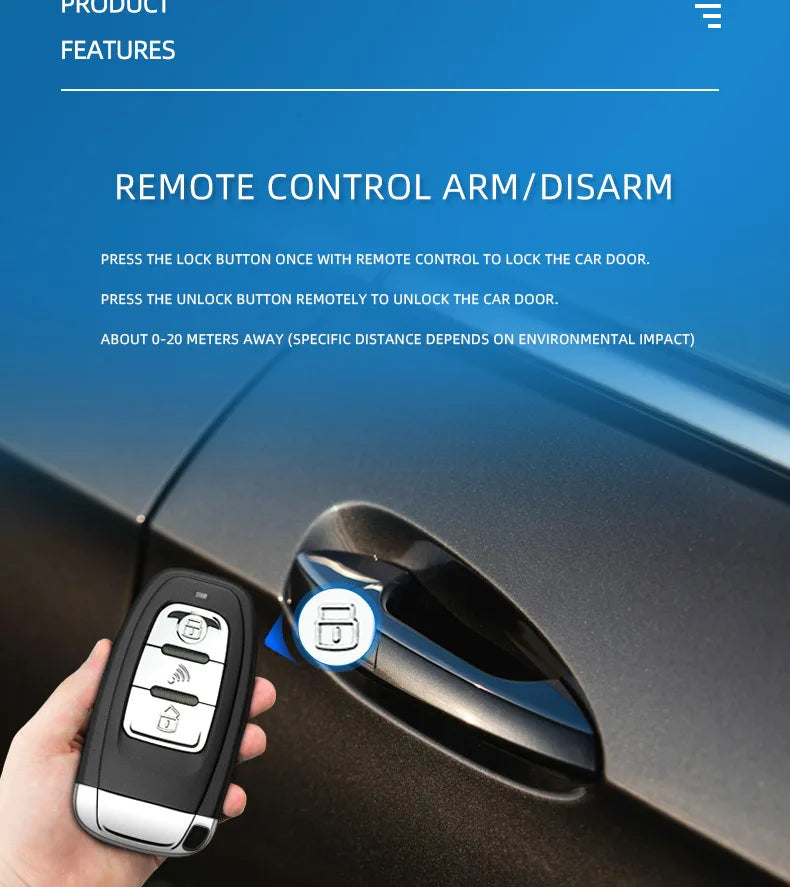 Car Alarm keyless entry start Systems Remote Central Door Lock Keyless System Auto Car SUV Anti-theft Tunning parts PKE