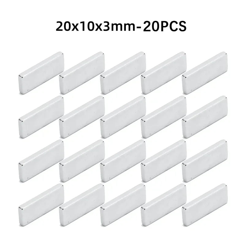 20-100Pcs Super Strong Neodymium Magnets 10/15/20mm X 5/10mm X 3mm N35 NdFeB Block Magnets Square Magnets Refrigerator Stickers