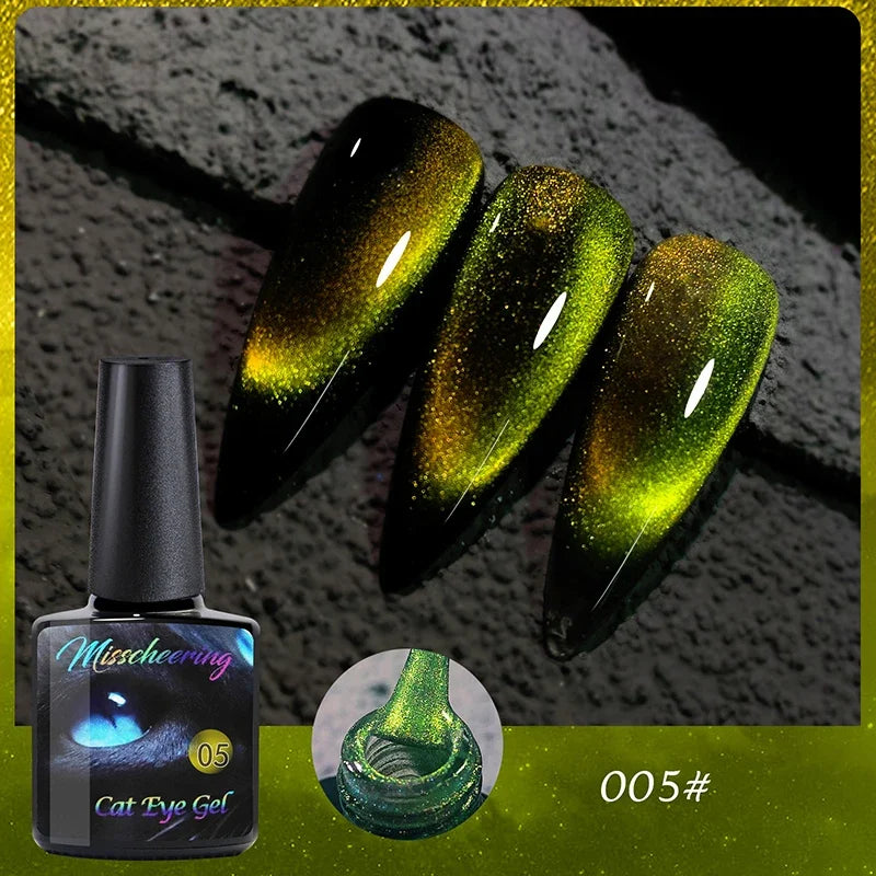8ml 9D Rainbow Cat Eye Magnetic Nail Gel Phototherapy Adhesive Semi Permanent Nail Art Manicure Soak Off LED UV Gel