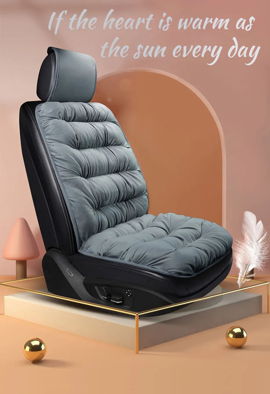 SEAMETAL Car Warm Seat Cover for Winter Thicken Soft Plush Seat Cushion Auto Protector Pad Universal for Suv Pick-Up Truck Sedan