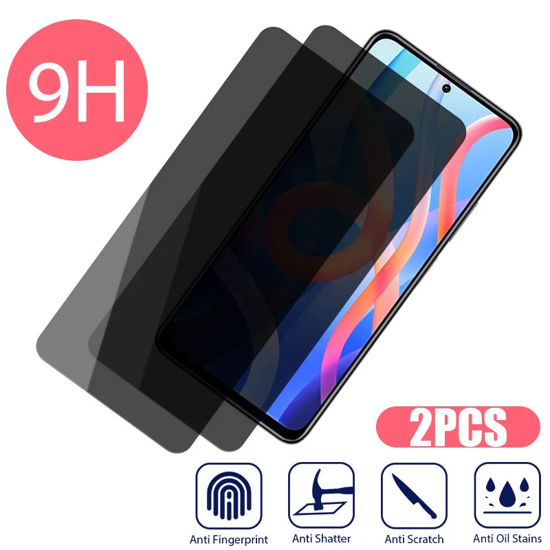 2PCS Anti Spy Screen Protector for Xiaomi Poco X3 Pro Privacy Glass on Redmi Note 10 Pro 10S 11Pro 5G 11Pro Plus 11S 12 Pro Plus