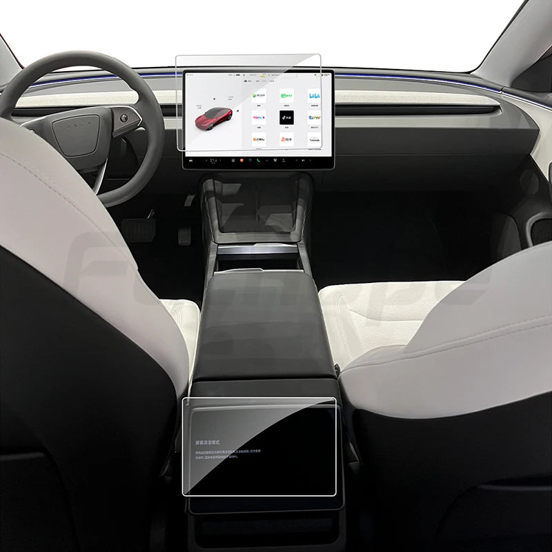 Futhope Tempered Glass Screen Protector For Tesla Model 3  Y Highland 2021-2025  HD Center Control Film Protection